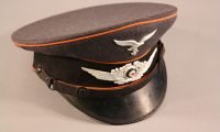 Luftwaffe Enlisted Man’s Communications Piped Visor Cap Marked to Carl Halfar